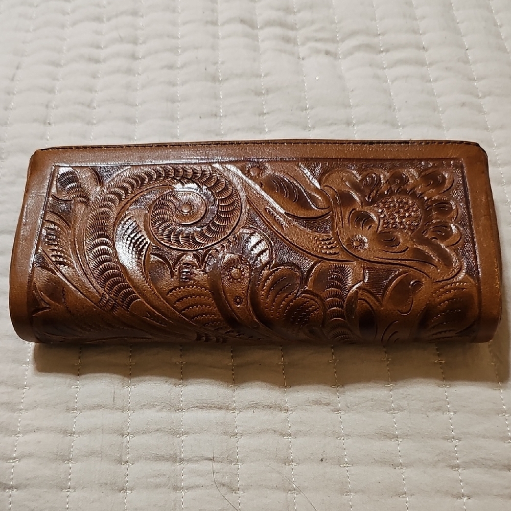 Brown Embossed Leather Wallet